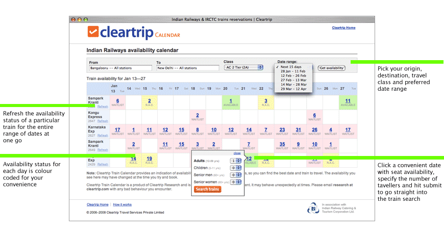 Cleartrip Train Search Tour