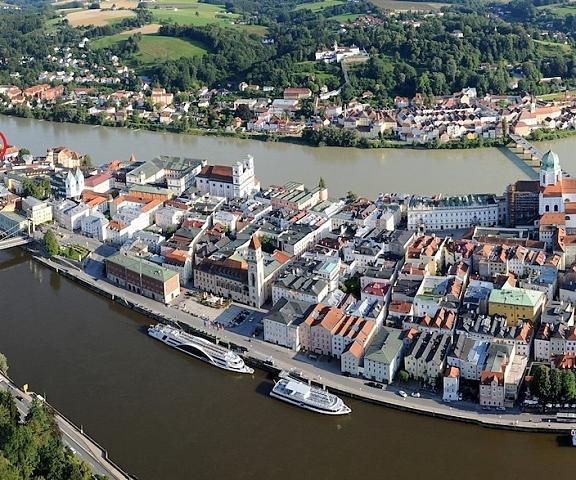 Hotel Schloss Ort Bavaria Passau Aerial View