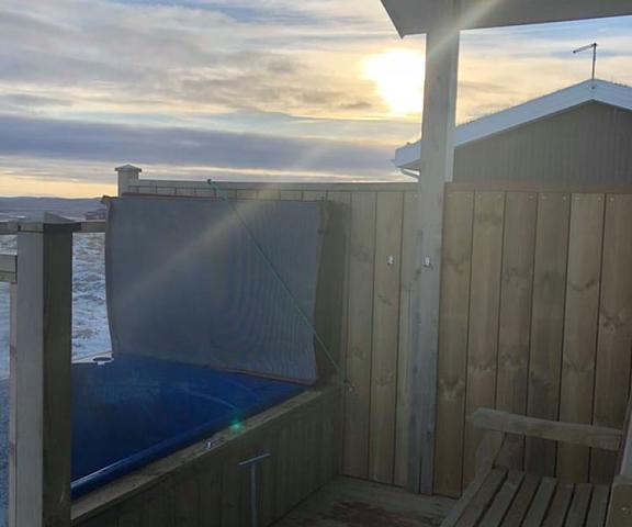 Blue View Cabin 5B with Hot Tub South Iceland Blaskogabyggd Terrace