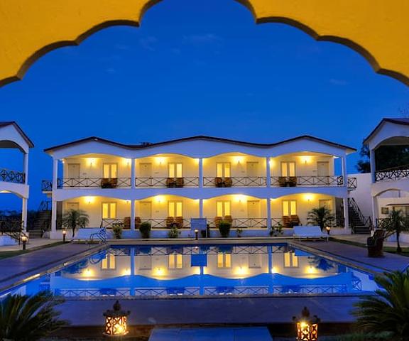 Tiger Den Resort Rajasthan Ranthambore Evening View of Swimming Pool side Deluxe Room 