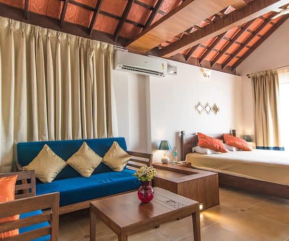 Sai Vishram Beach Resort Karnataka Udupi deluxe cottage living and bedroom min nshrzu