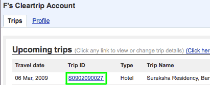 Hit the Trip ID associated with the booking you want to cancel