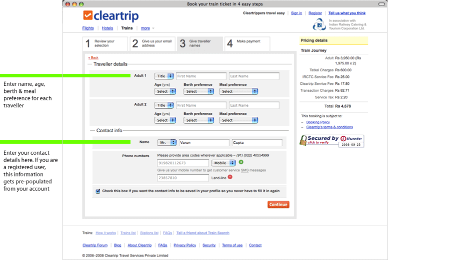 cleartrip trip id search